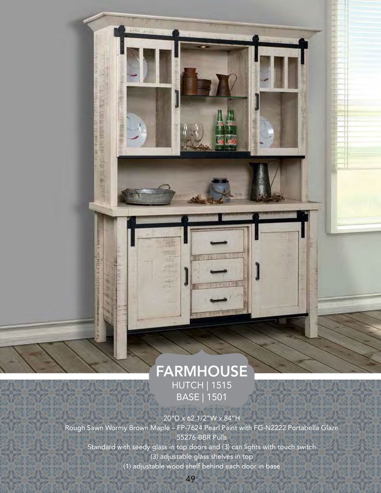 Farmhouse Server 2 Door, 4 Drawers