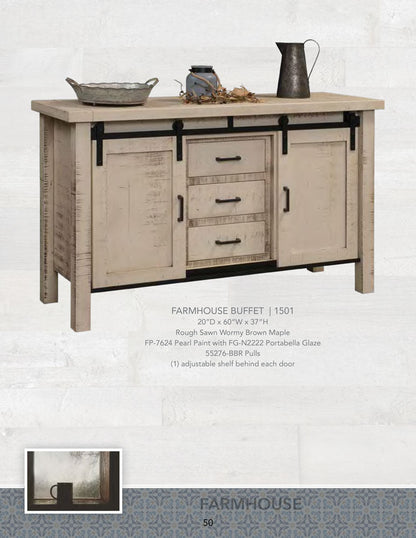Farmhouse Server 2 Door, 4 Drawers