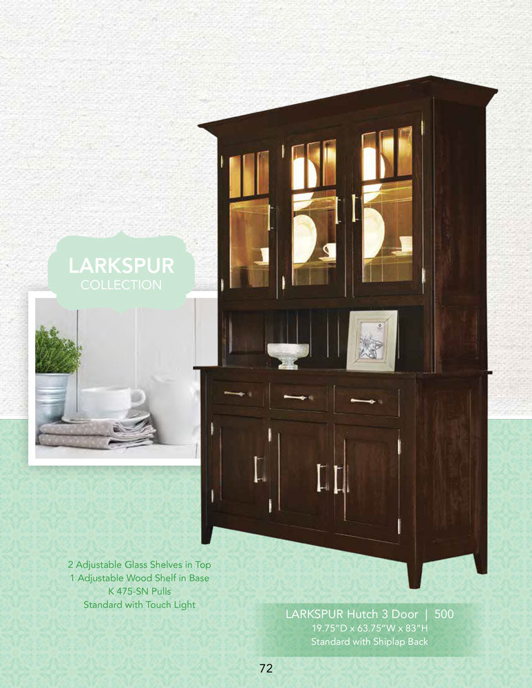 Larkspur  Buffet with Optiona 3 Doorl Hutch
