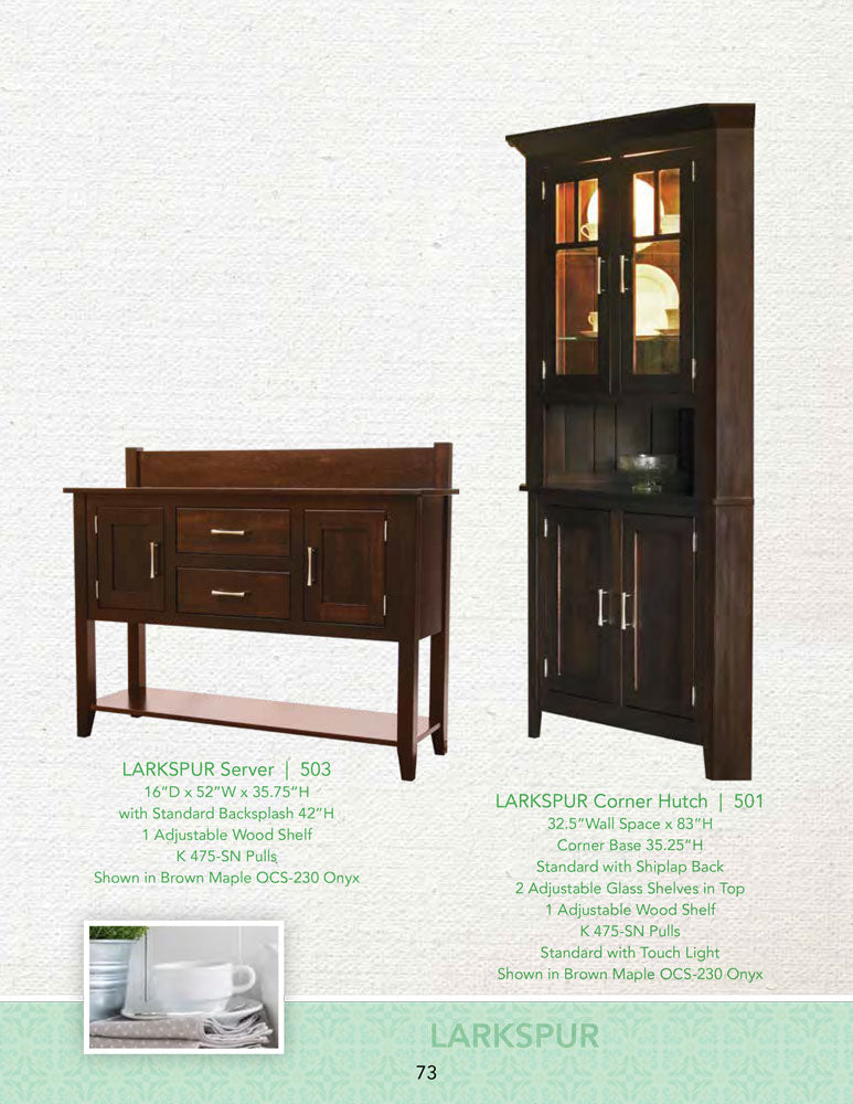 Larkspur  Buffet with Optiona 3 Doorl Hutch