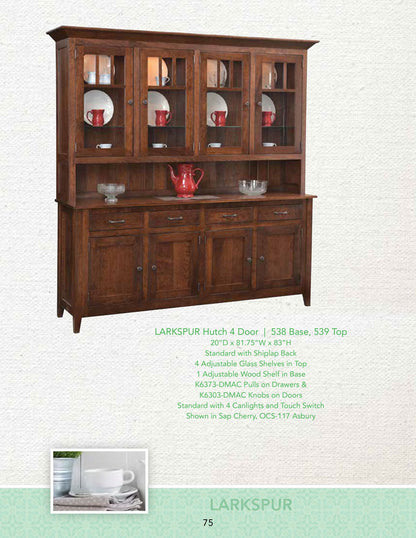 Larkspur  Buffet with Optiona 3 Doorl Hutch