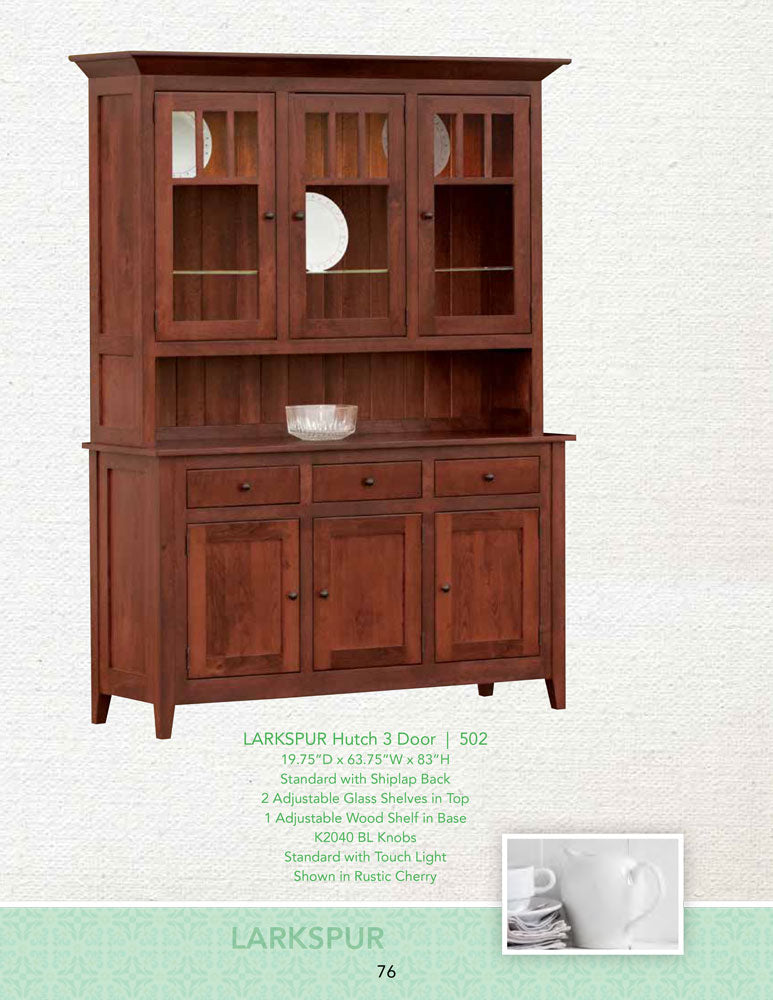 Larkspur  Buffet with Optiona 3 Doorl Hutch