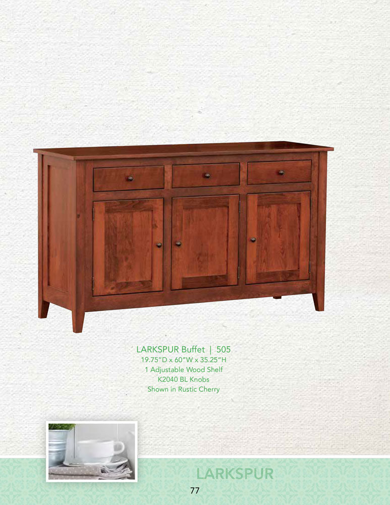 Larkspur  Buffet with Optiona 3 Doorl Hutch
