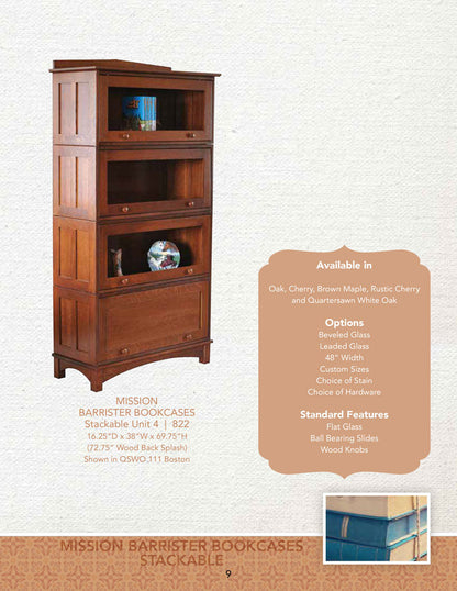 Barrister Bookcases One Piece 2 Door