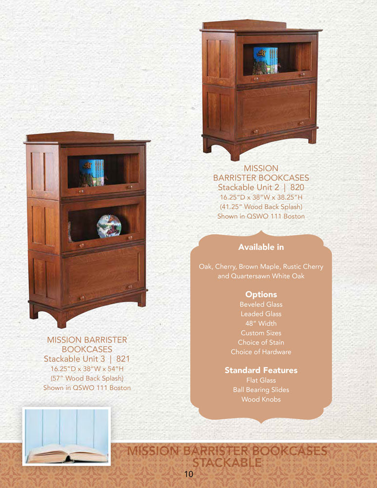 Barrister Bookcases One Piece 2 Door