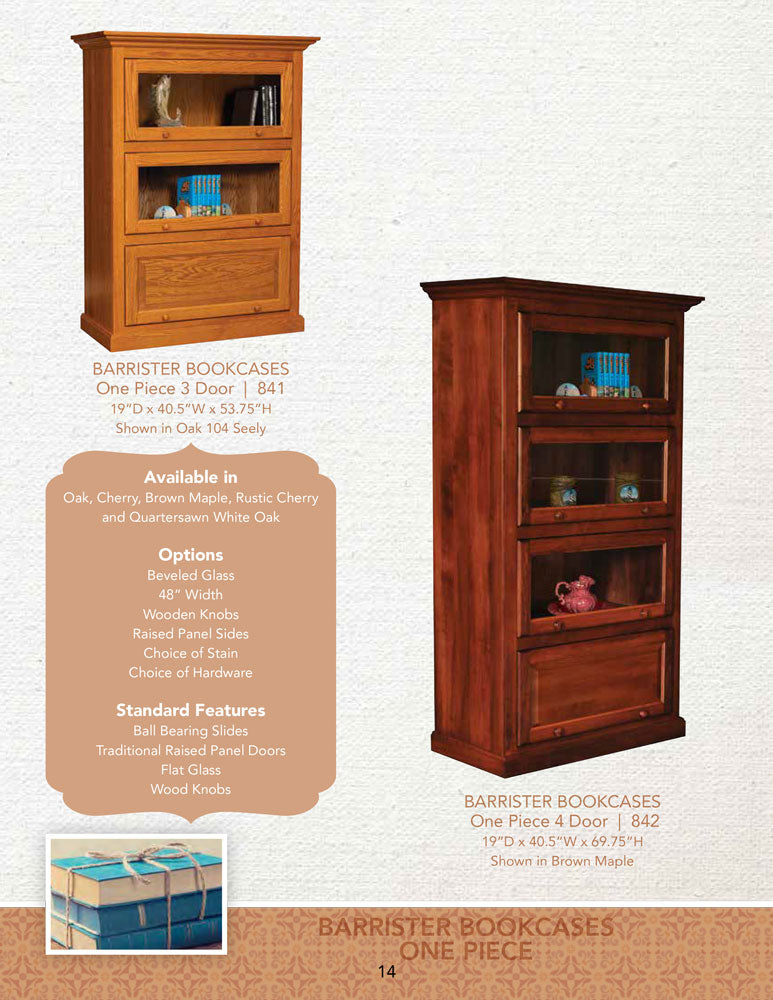 Barrister Bookcases One Piece 2 Door