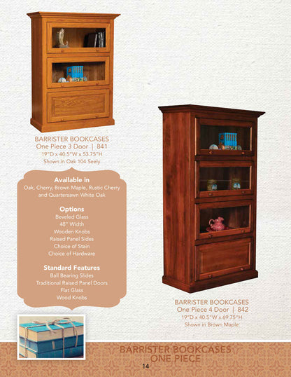 Barrister Bookcases One Piece 2 Door