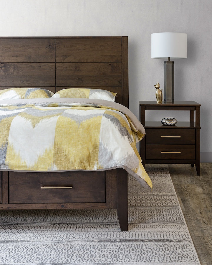 Manhattan Two Drawer Night Stand with Pullout Tray