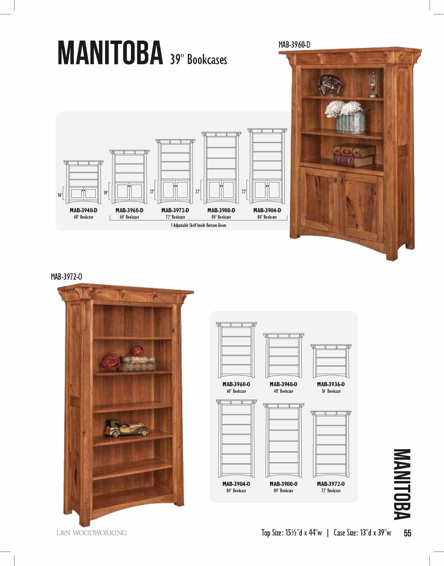 Manitoba 39" Open Bookcase