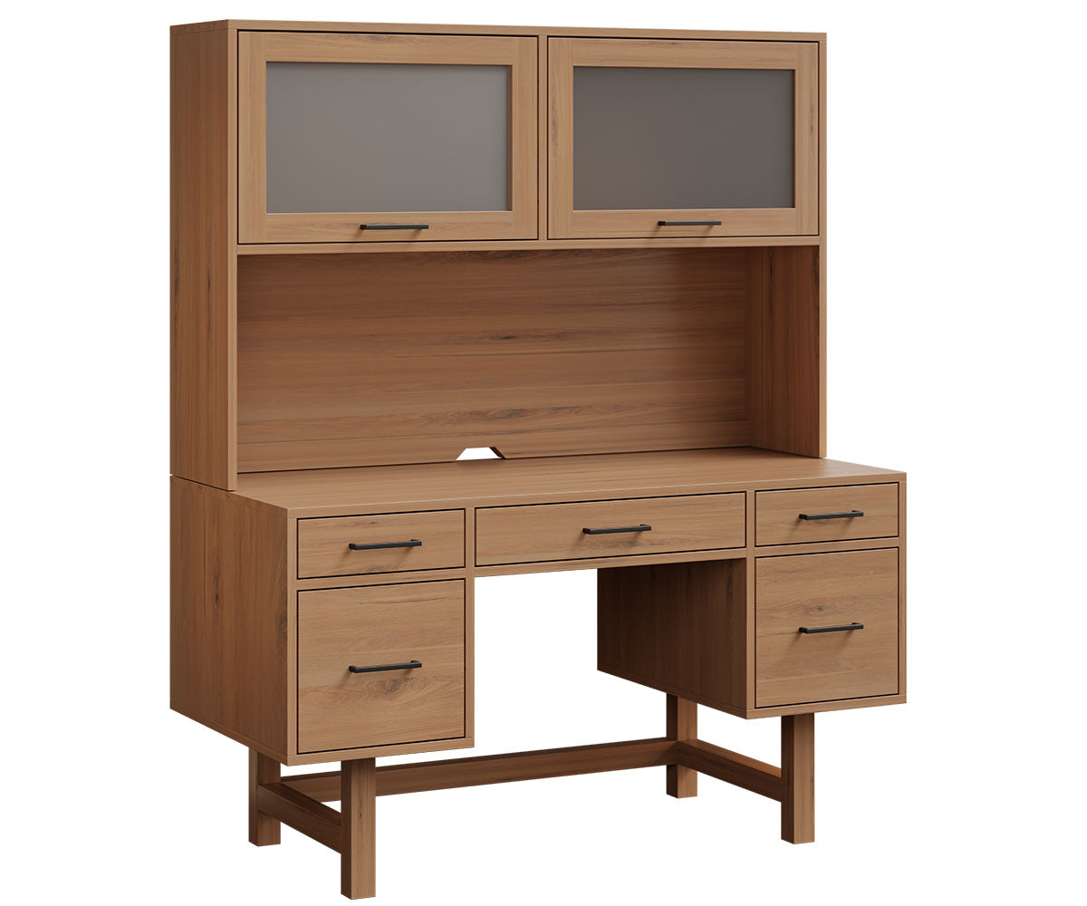 Mid Century Desk with Hutch
