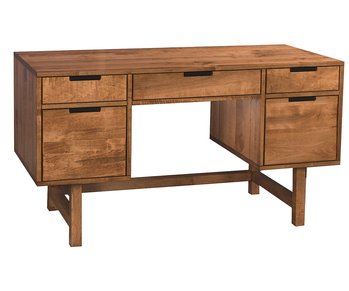 Mid Century Writing Desk with 2 File Drawers