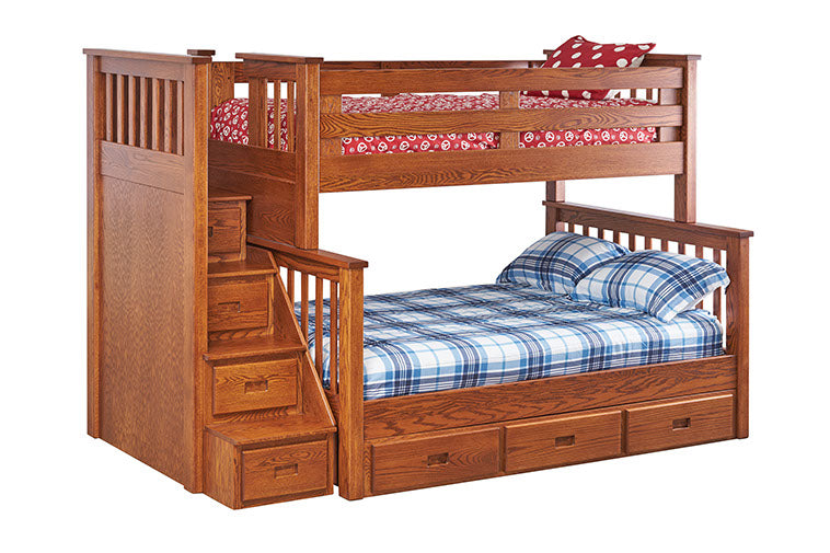 Miller’s Mission Twin Over Full Bunk Bed With Step Unit