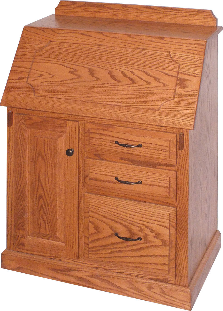 Small Traditional Secretary Desk with Backsplash