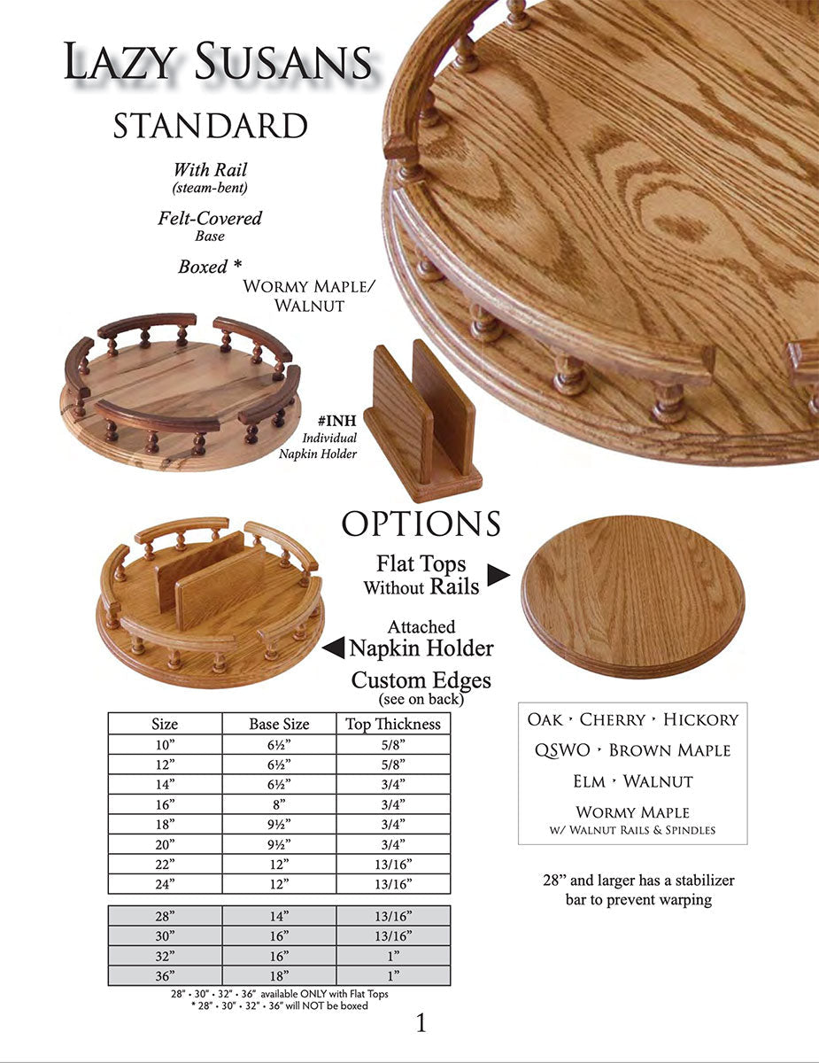 Lazy Susan With Rail and Napkin Holder