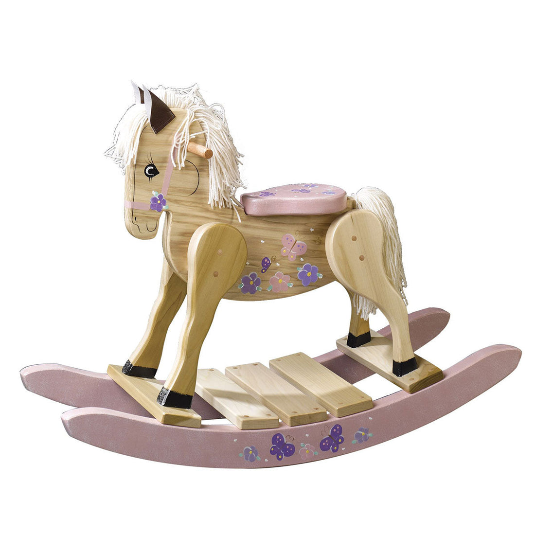 Pink Butterfly Painted Hobby Horse