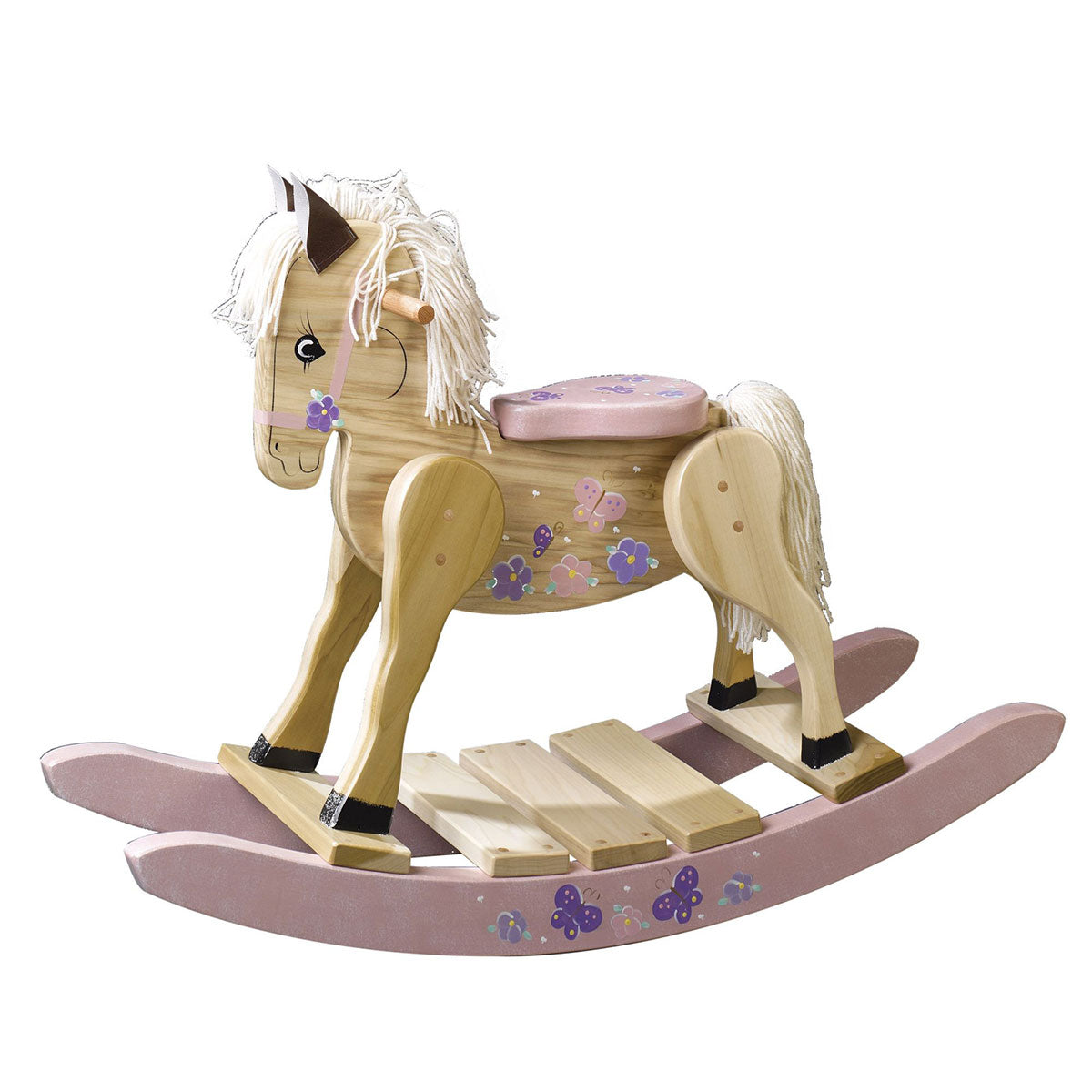 Pink Butterfly Painted Hobby Horse