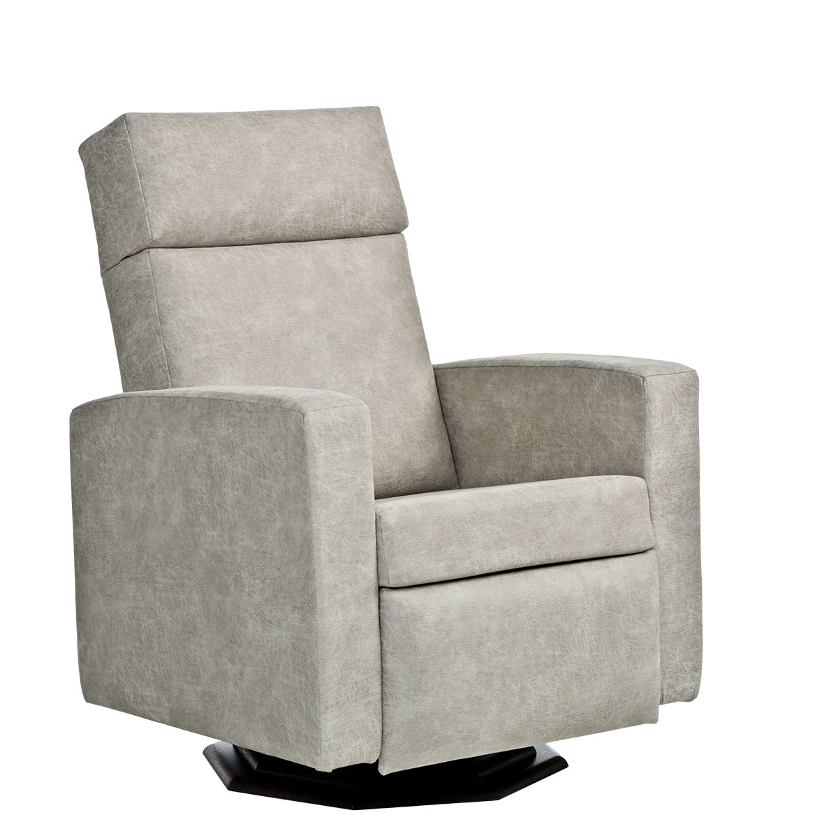 Modern Shaker Swivel Glider Recliner - Wooden Octagon Base