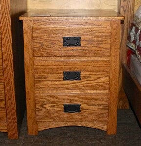 Mission Three Drawer Night Stand