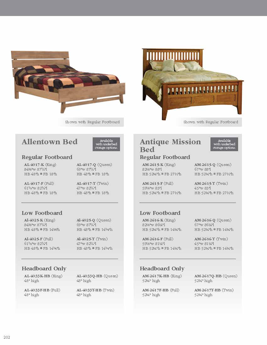 Antique Mission Bed with Regular Footboard