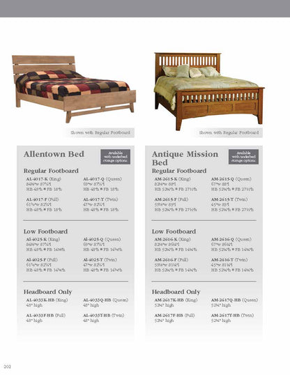 Antique Mission Bed with Regular Footboard
