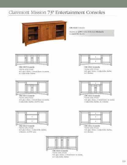 Claremont Mission 73" Entertainment Console