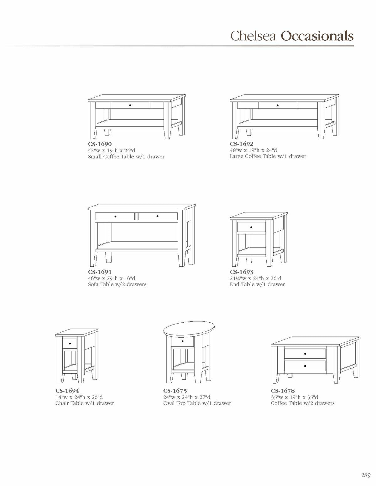 Chelsea Large Coffee Table w/1 Drawer – Amish Traditions