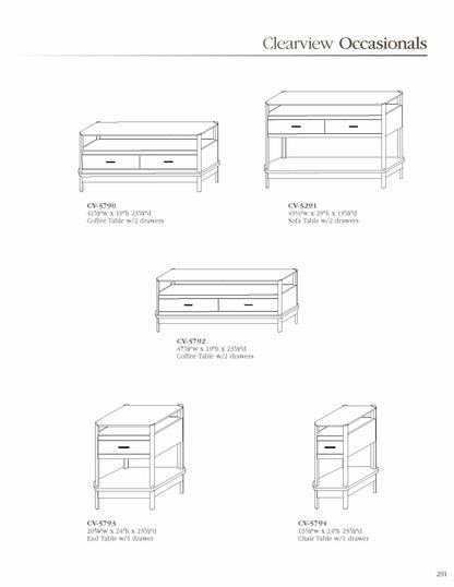Clearview Sofa Table w/2 Drawers