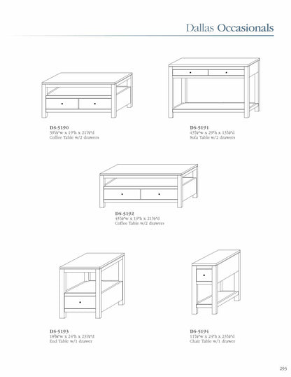 Dallas Sofa Table w/2 Drawers