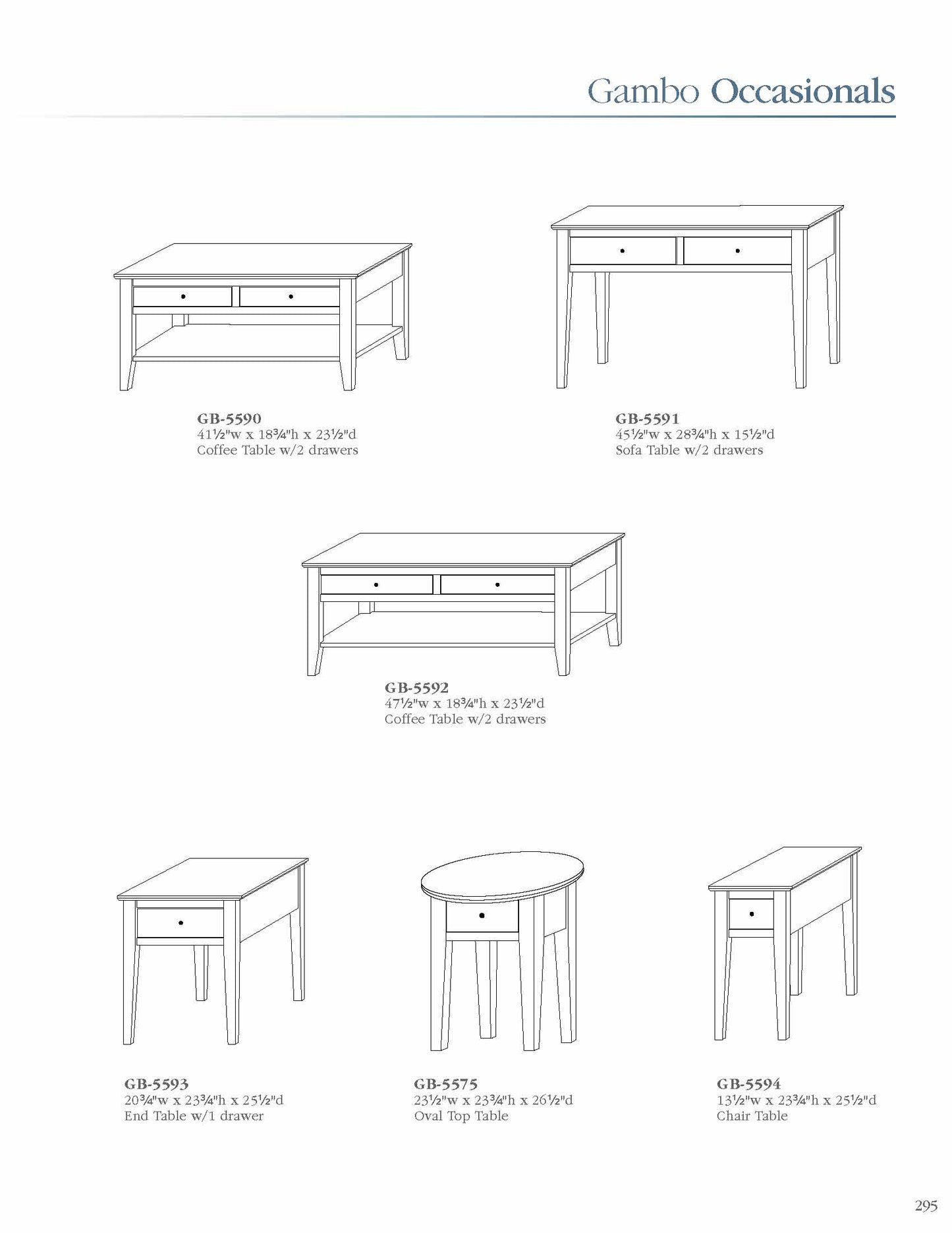 Gambo Sofa Table w/2 Drawers