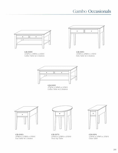 Gambo Sofa Table w/2 Drawers