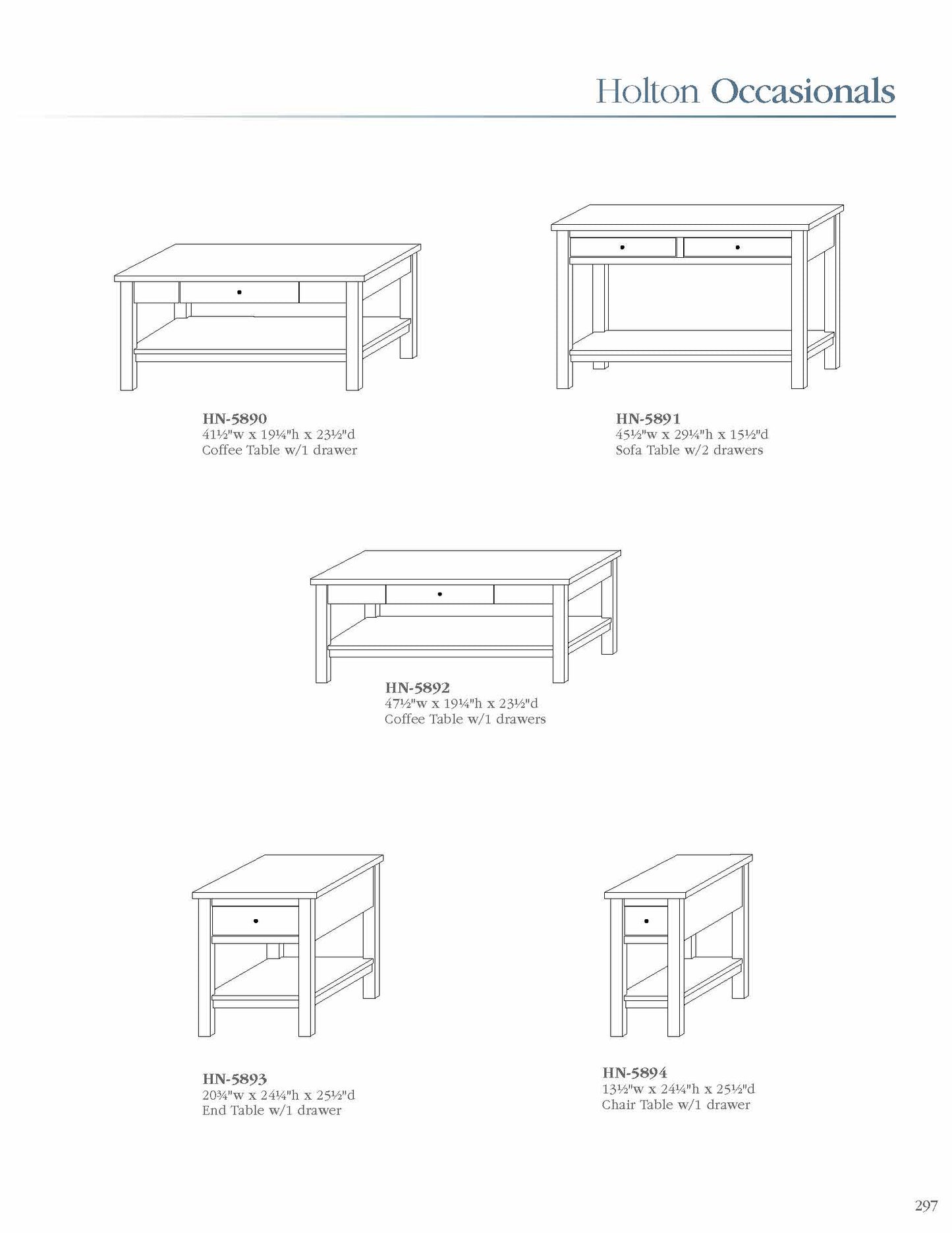 Holton Sofa Table w/2 Drawers