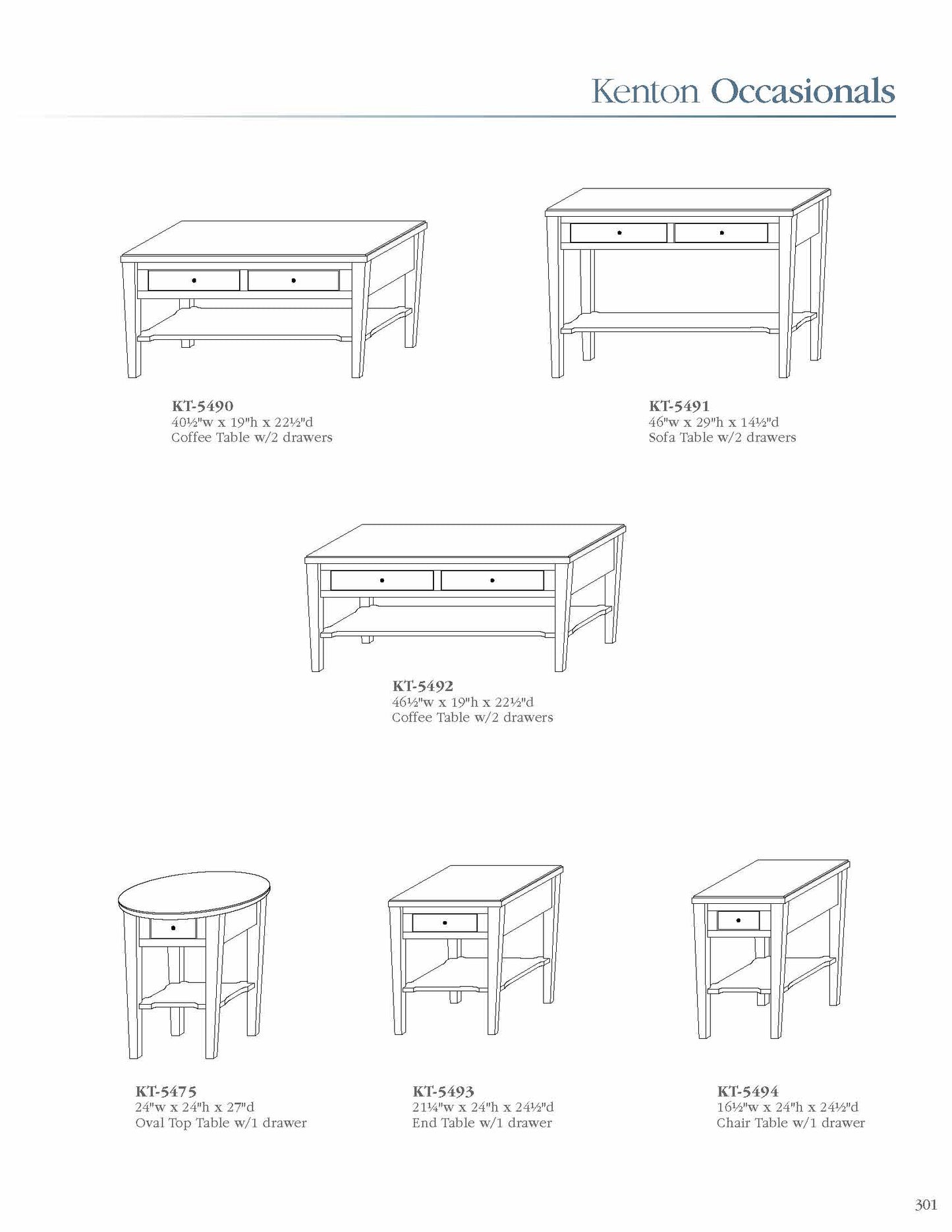 Kenton Sofa Table w/2 Drawers