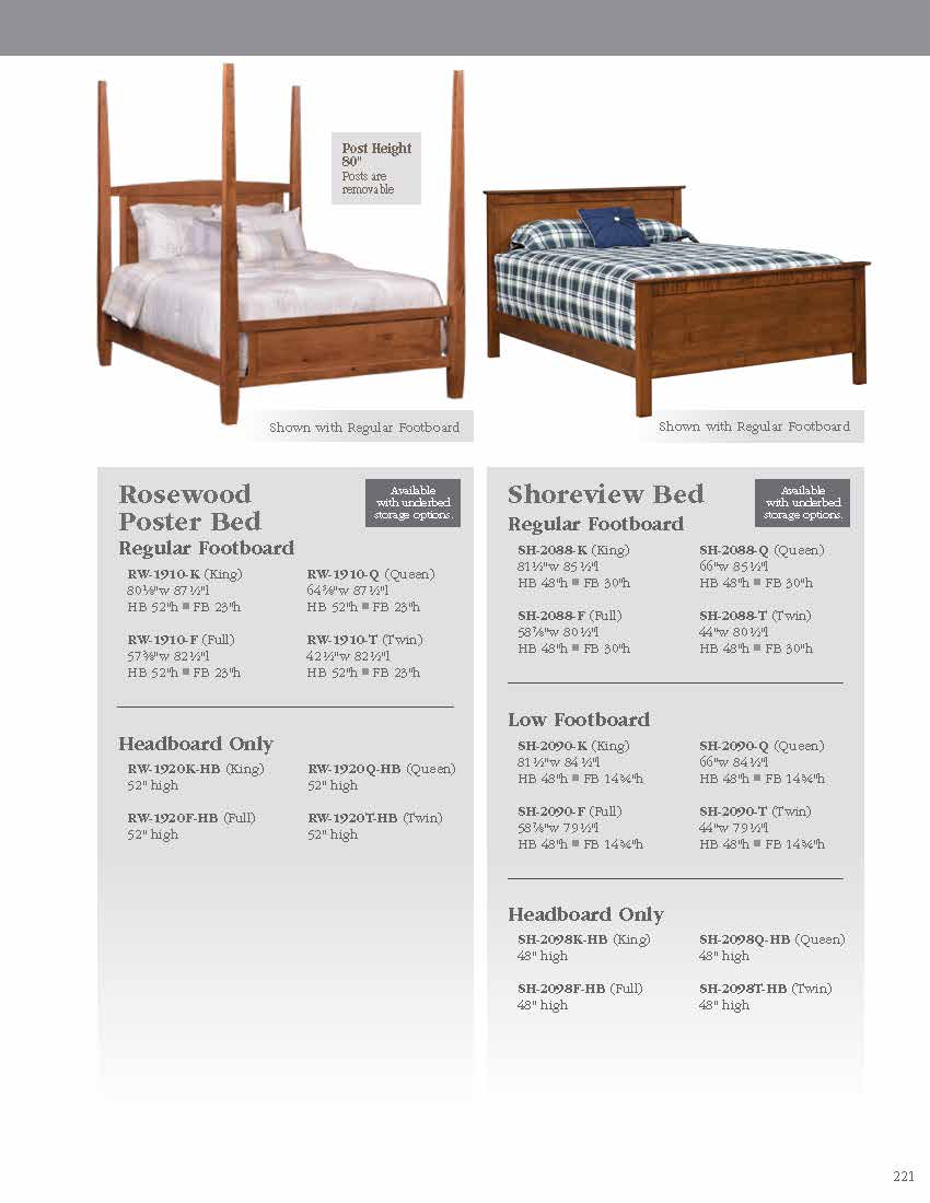 Shoreview Bed with Regular Footboard