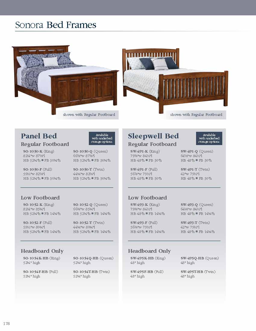Sonora Panel Bed with Regular Footboard