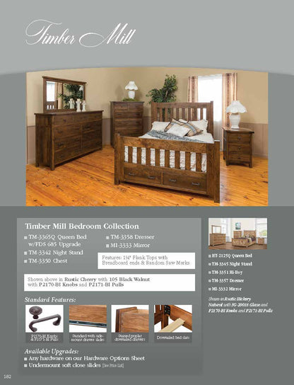 Timber Mill Bed with 234-SR Storage Upgrade and Regular Footboard