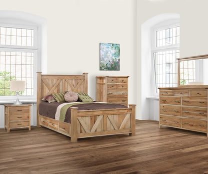 Timber Mill Bed with 234-SR Storage Upgrade and Regular Footboard