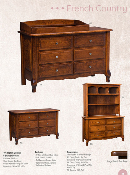 French Country 6 Drawer Chest