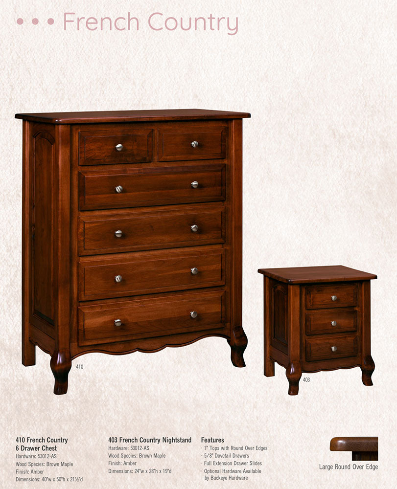 French Country 6 Drawer Chest