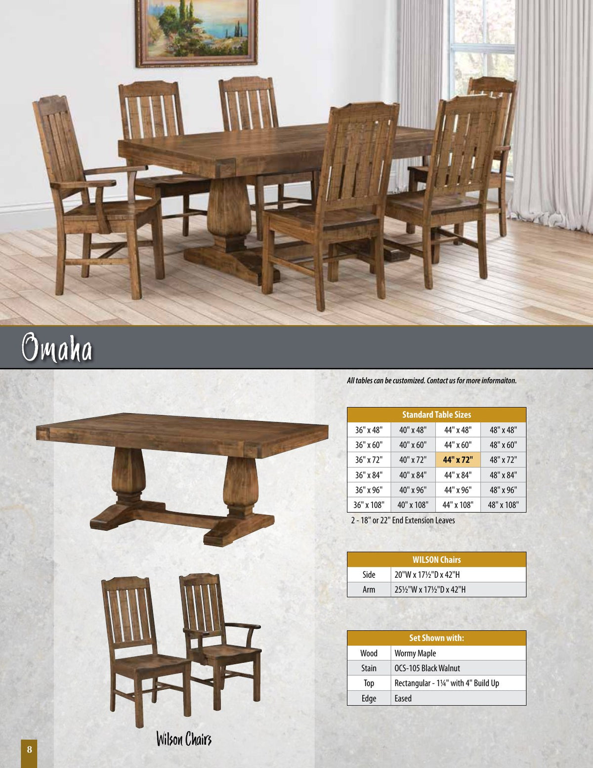 Omaha Saw-Marked Farmhouse Table catalog page