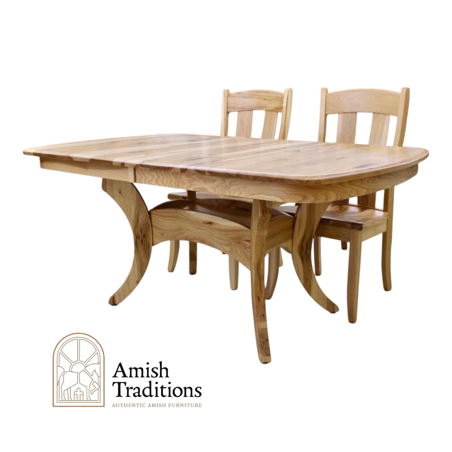 Galveston Double Pedestal Table in Rustic Hickory