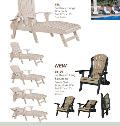 Poly Adirondack Bentback Folding & Lounging Beach Chair