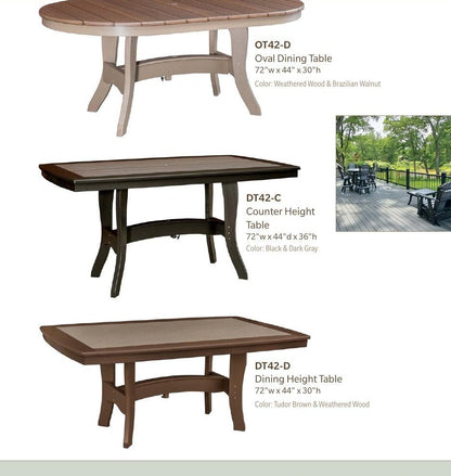 Poly 44" x 72" Dining Table Set with 6 Chairs