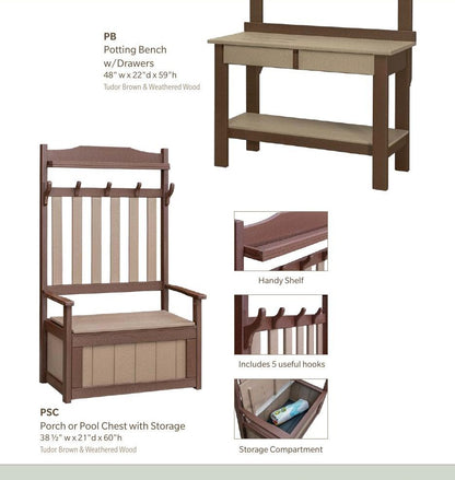 Poly 4' Potting Bench w/Drawers