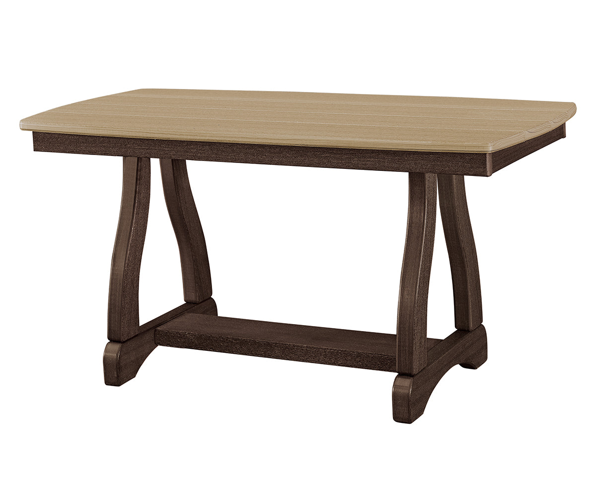 Poly Coffee Table with Trestle Base