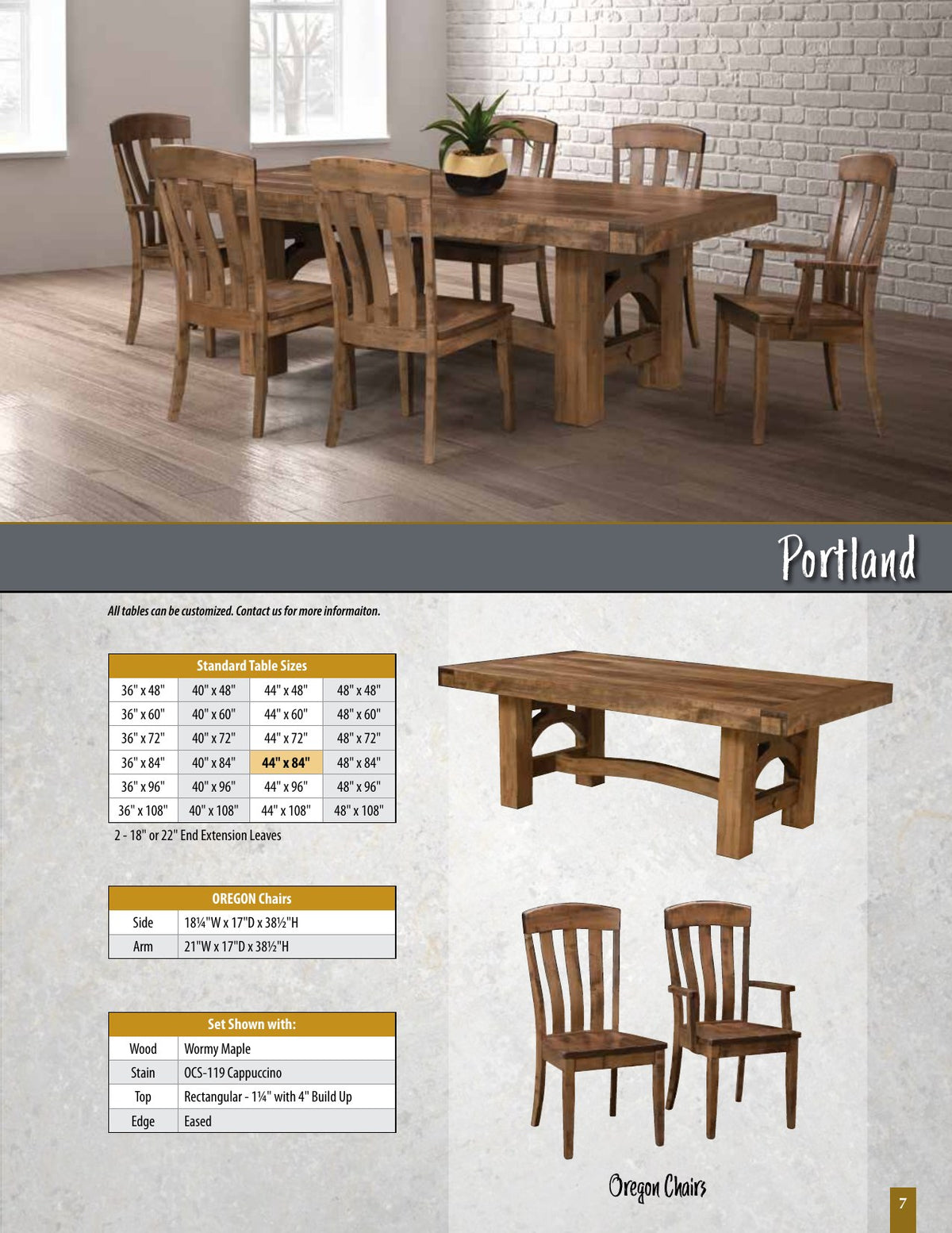 Portland Saw-Marked Farmhouse Table catalog page