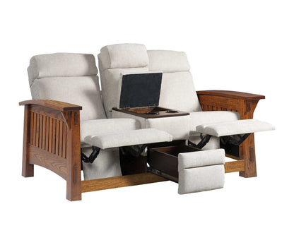 Country Mission Center Console Recliner Love Seat