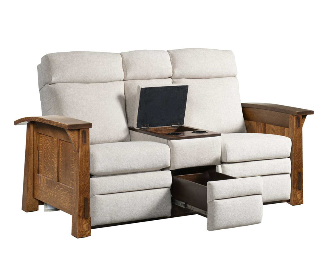 Olde Shaker Center Console Recliner Love Seat
