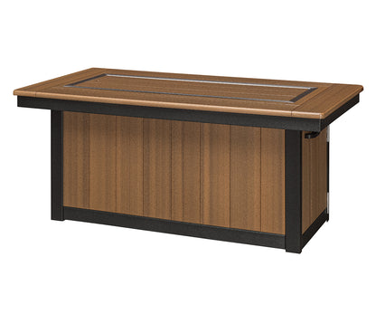 Poly Rectangle Conversation Firepit Table with 42" Burner