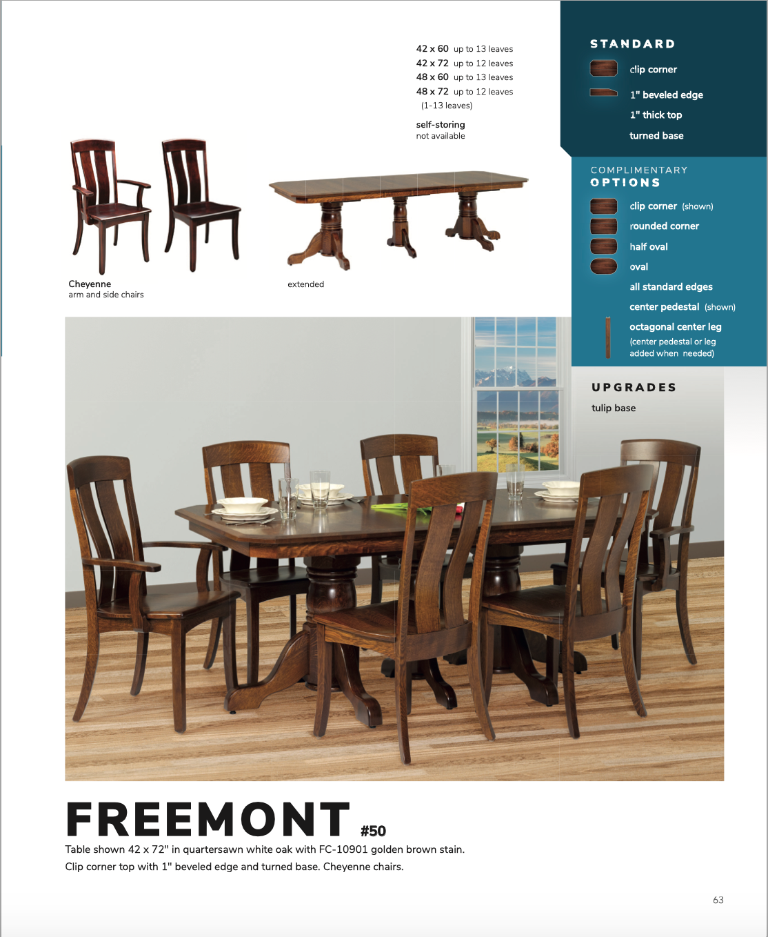 Freemont Triple Pedestal Table and Chair Set