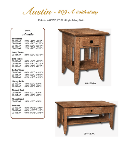 Austin (No Slats) End Table With Drawer